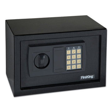 FireKing® Small Personal Safe, 0.3 Cu Ft, 12.19w X 7.56d X 7.88h, Black freeshipping - TVN Wholesale